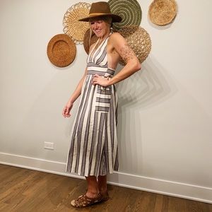 URBAN OUTFITTERS halter linen midi dress